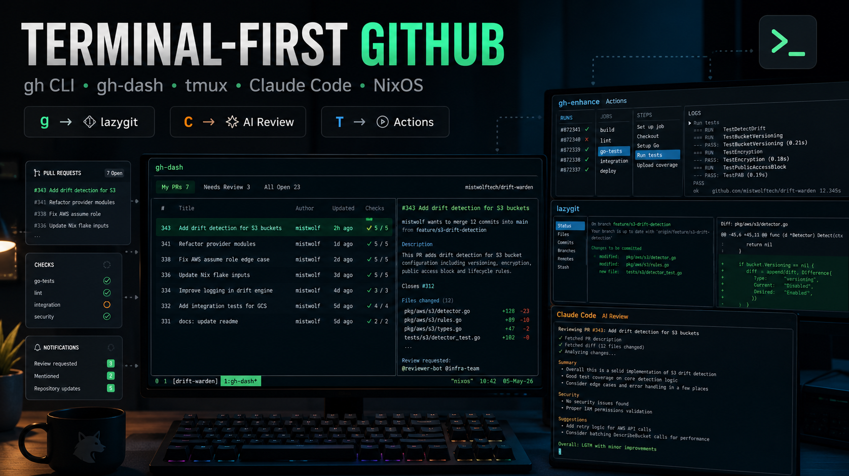 Terminal-First GitHub: gh CLI and gh-dash in My Daily Workflow